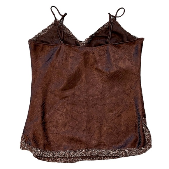 Last chance…MixIt Tank Shell Sleeveless Blouse Top Cami Brown Glitter 2X - Picture 4 of 5